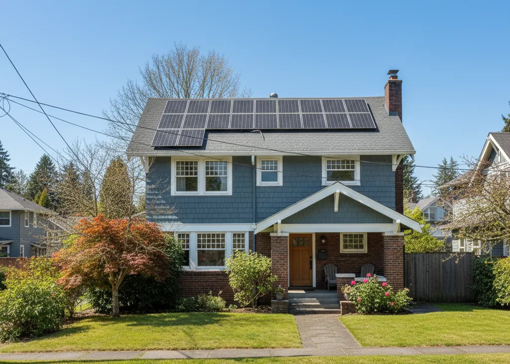 Residential solar installation on a Seattle home